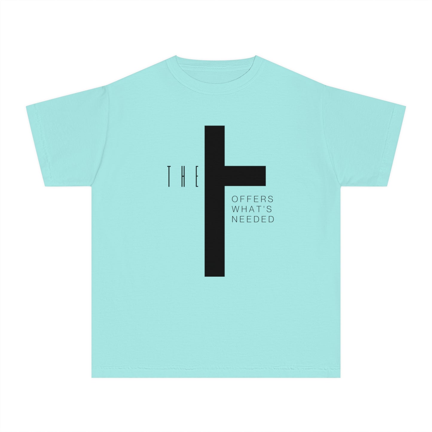 Youth T-Town Christian Black Letters & Cross