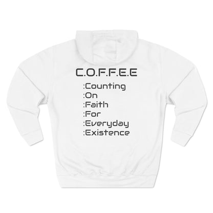 Adult Coffee Christian Black Words Only Hoodie