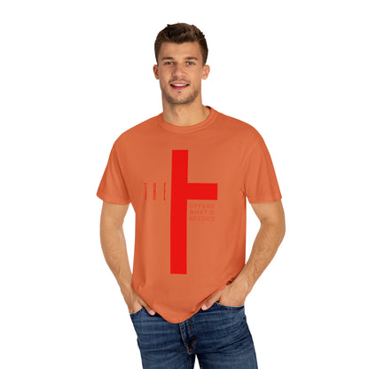 Adult T-Town Christian Red Letters & Cross