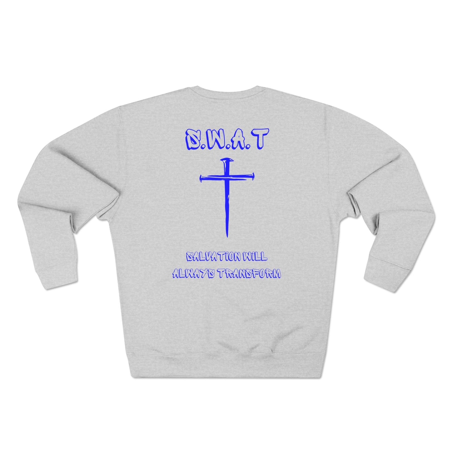 Swat Christian Blue Words Crewneck