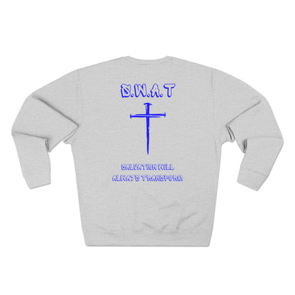 Swat Christian Blue Words Crewneck