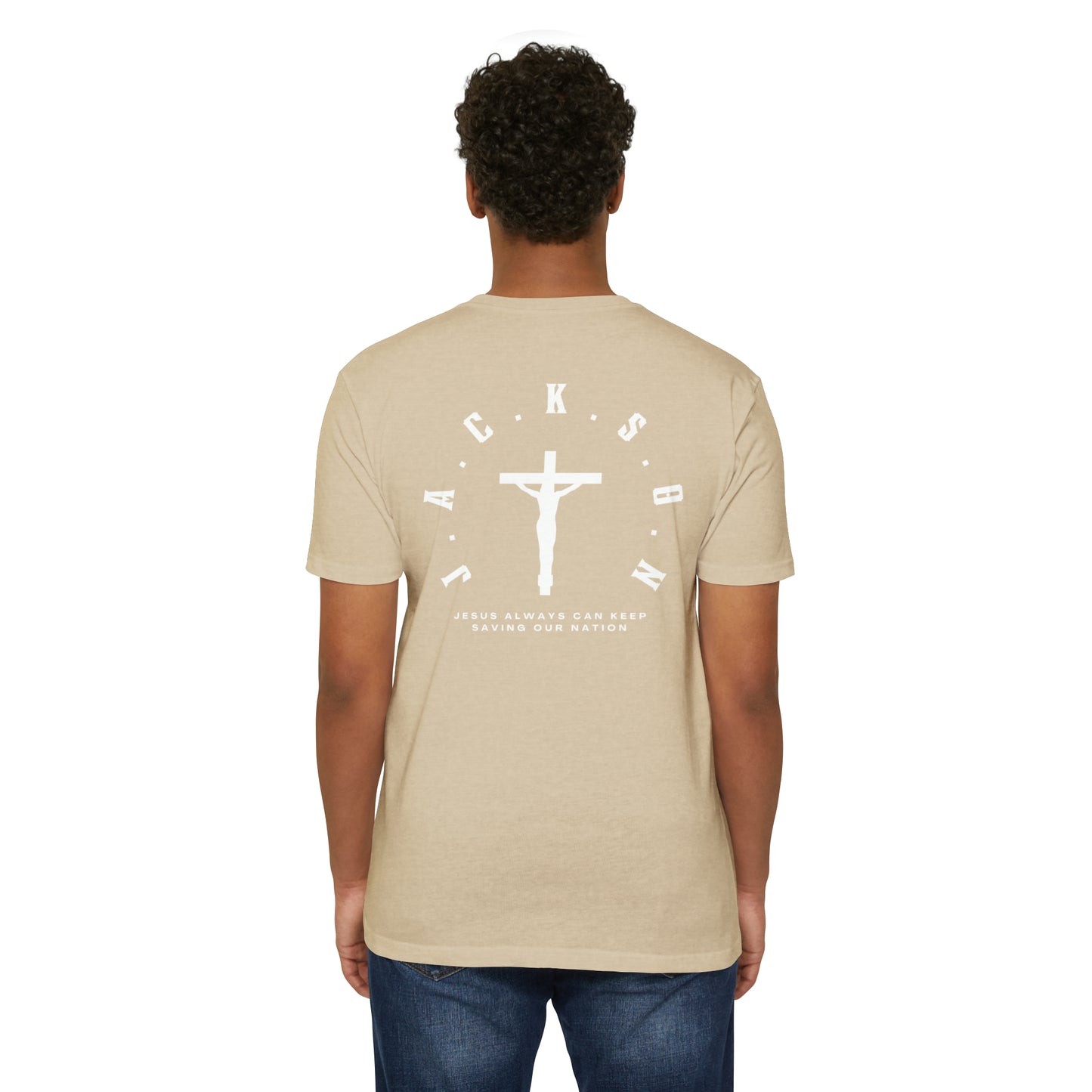 Jackson White Cross & Letters Blended