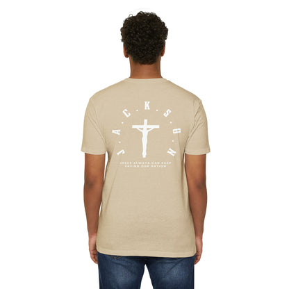 Jackson White Cross & Letters Blended