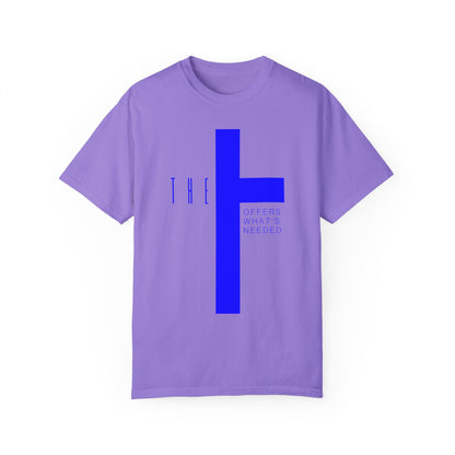 Adult T-Town Christian Blue Letters & Cross