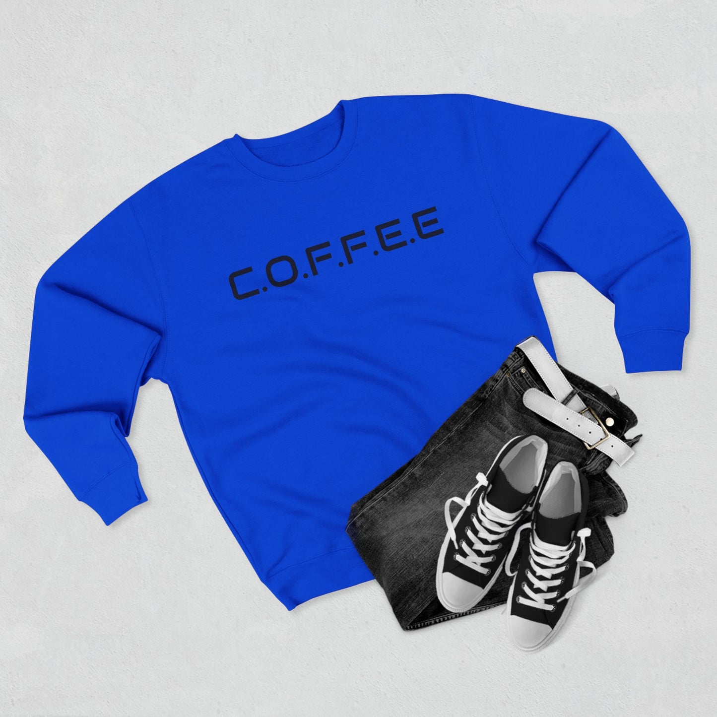 Adult Coffee Christian Black Words Only Crewneck