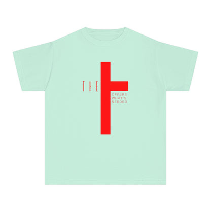 Youth T-Town Christian Red Letters & Cross