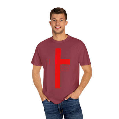 Adult T-Town Christian Red Letters & Cross