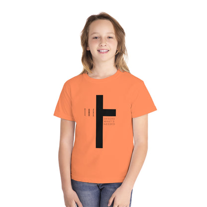 Youth T-Town Christian Black Letters & Cross