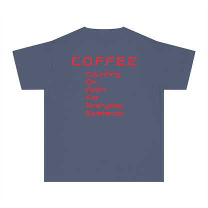 Youth Adult Coffee Christian Red Words Only