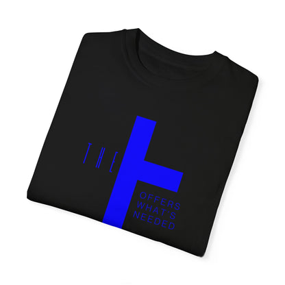 Adult T-Town Christian Blue Letters & Cross