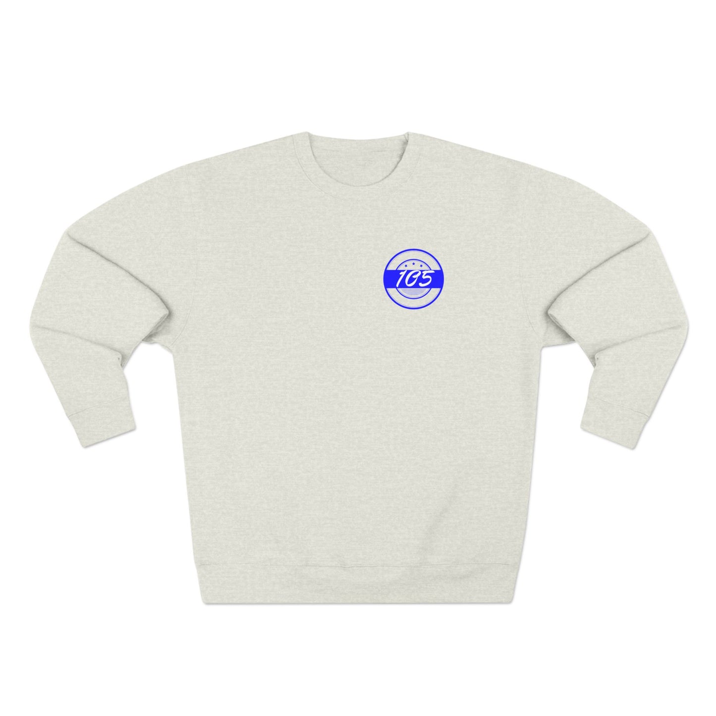 Adult 105 Christian Blue and White Letters Crewneck