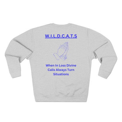 Wildcats Christian Blue Letters & Picture Crewneck