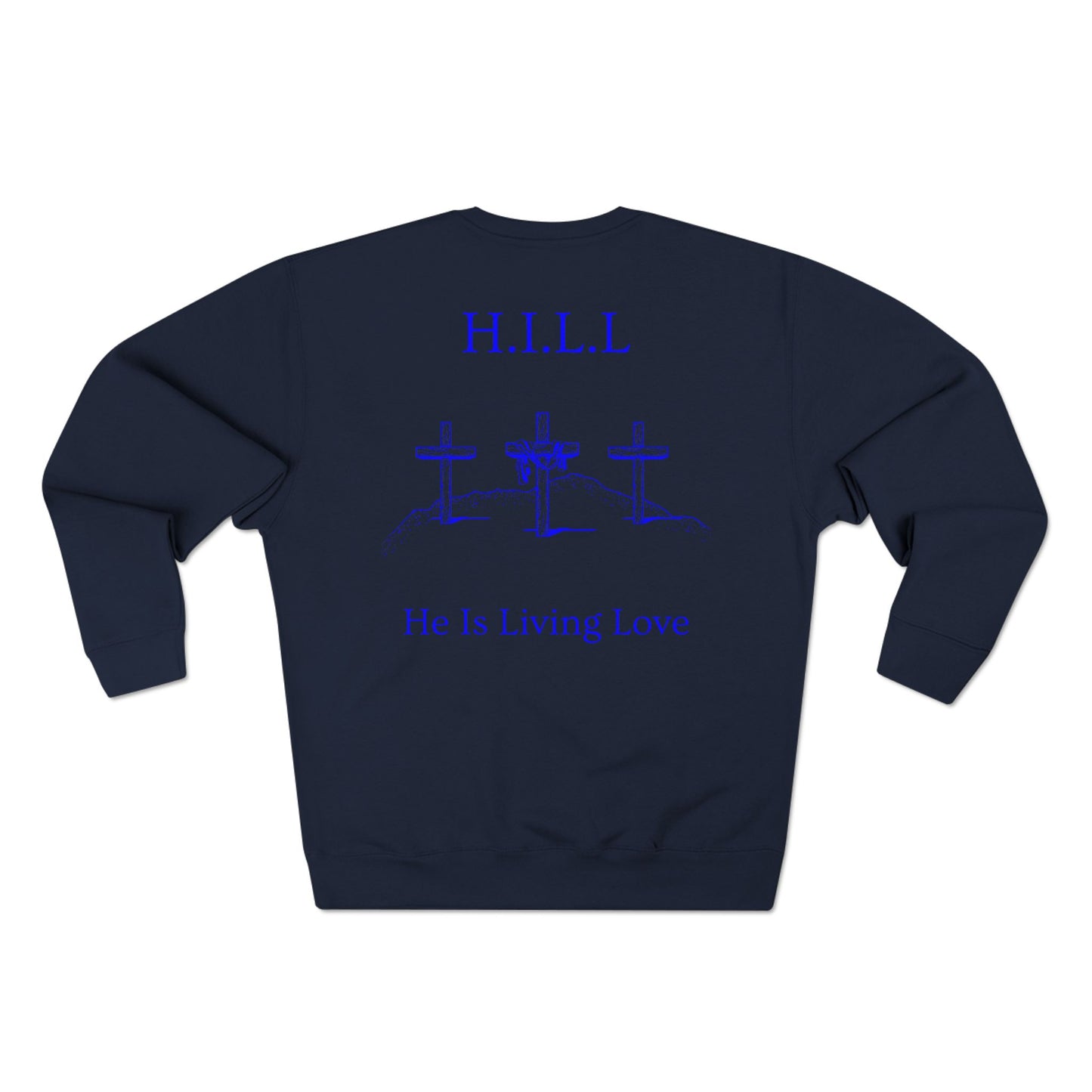 Hill Christian Blue Words Crewneck