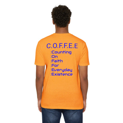 Adult Coffee Christian Blue Words Only Blended