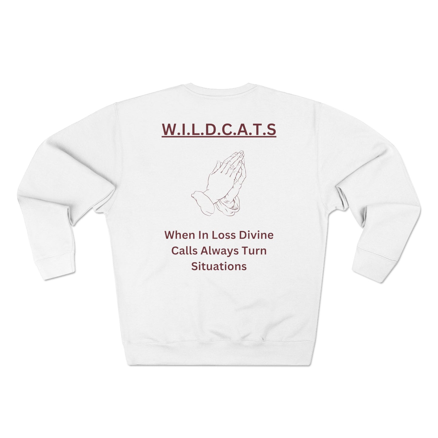 Wildcats Christian Marron Letters & Picture Crewneck