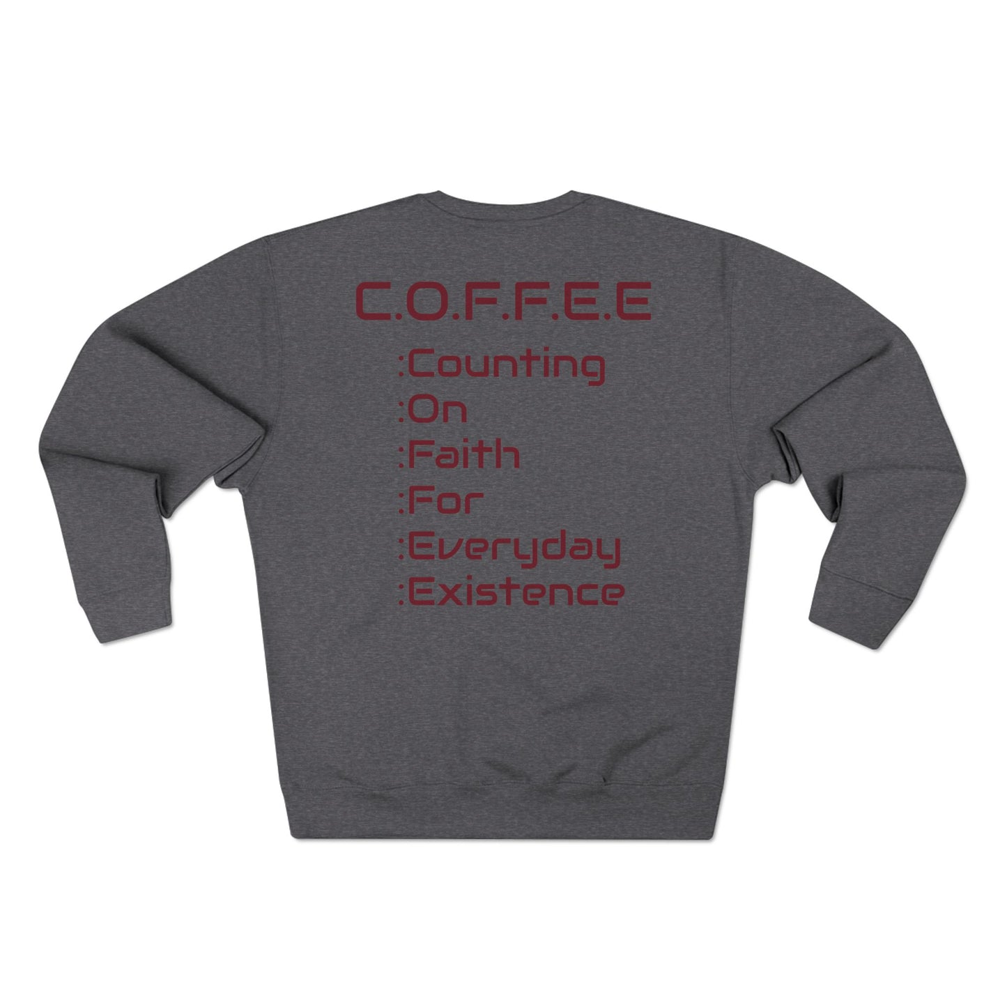 Adult Coffee Christian Marron Words Only Crewneck