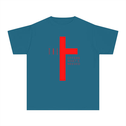 Youth T-Town Christian Red Letters & Cross