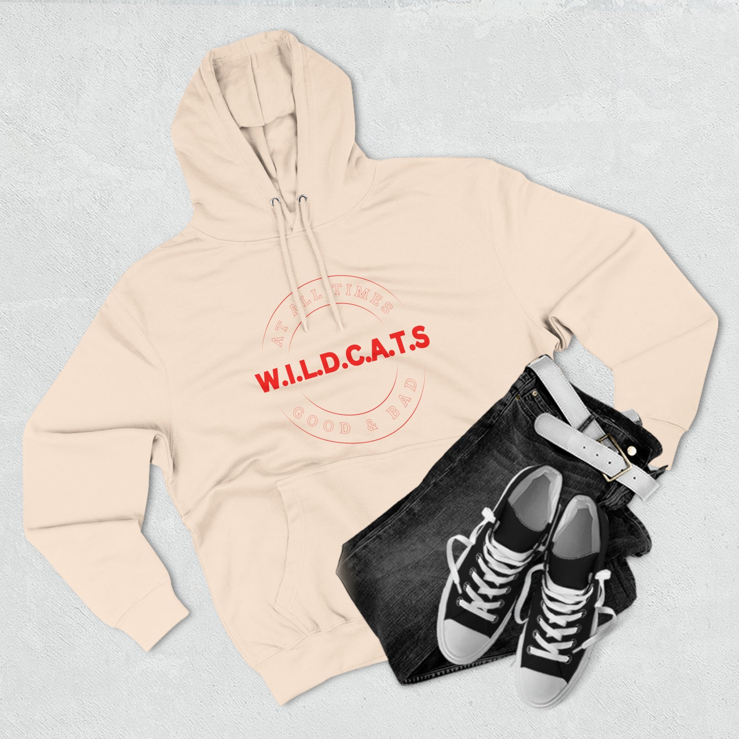 Wildcats Christian Red Letters & Picture Hoodie