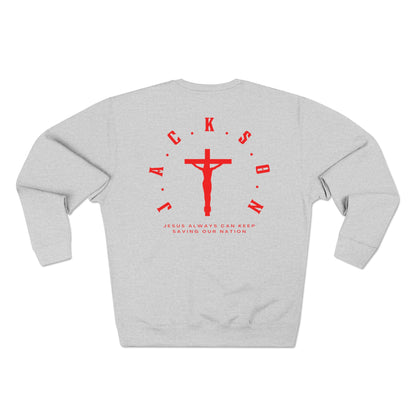 Jackson Red Cross & Letters Crewneck