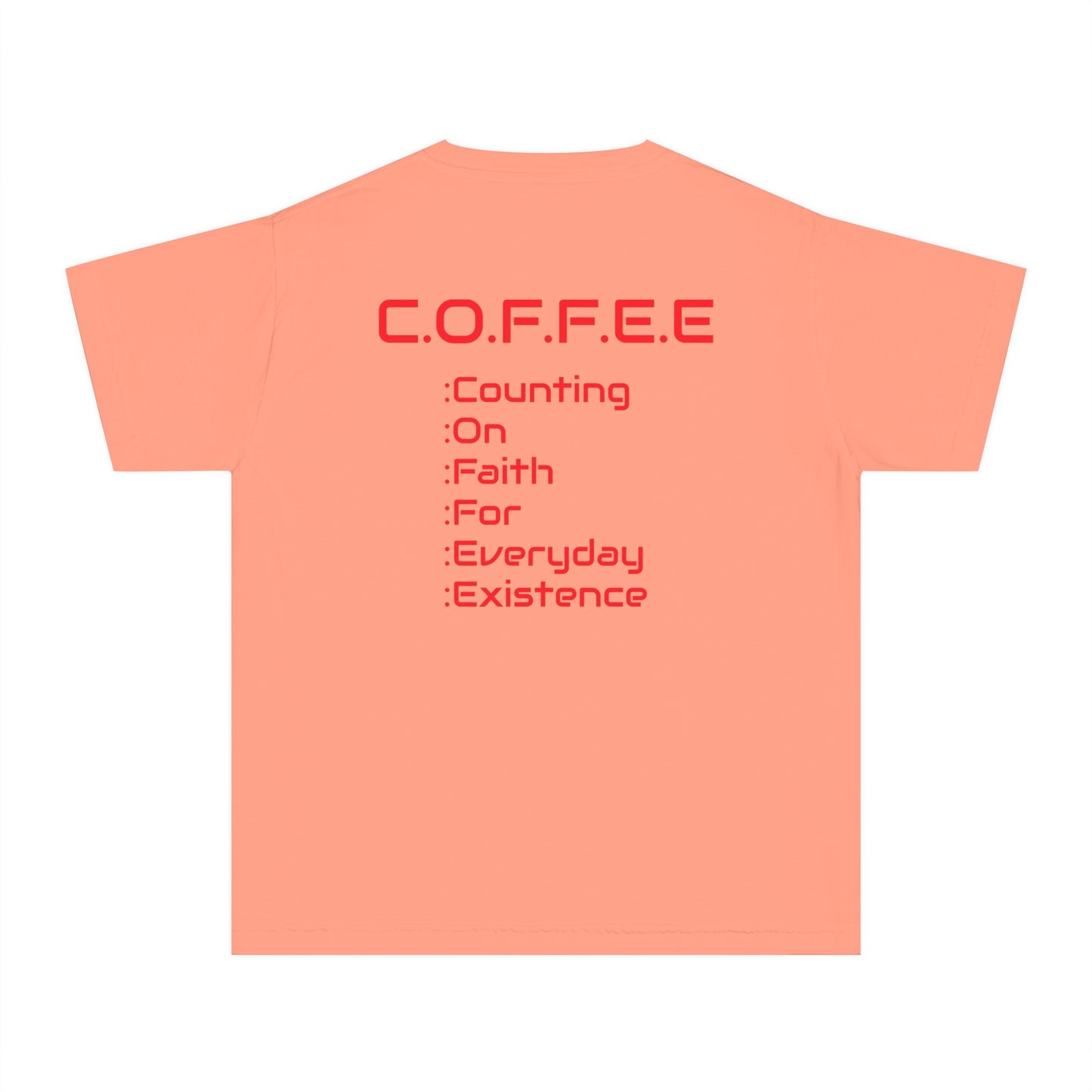 Youth Adult Coffee Christian Red Words Only