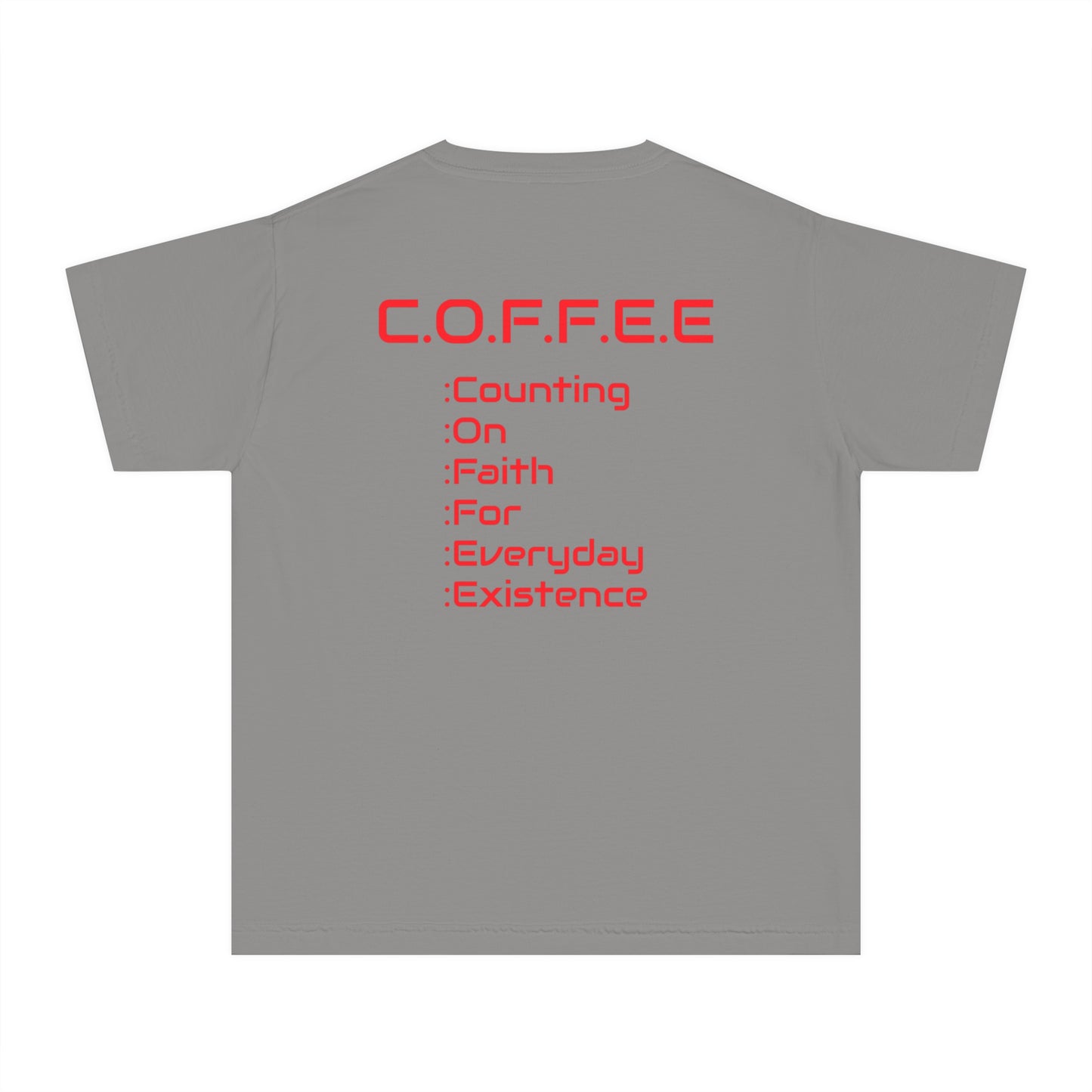 Youth Adult Coffee Christian Red Words Only