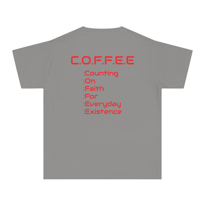 Youth Adult Coffee Christian Red Words Only