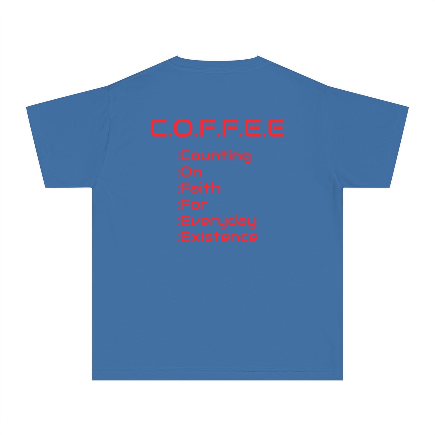 Youth Adult Coffee Christian Red Words Only