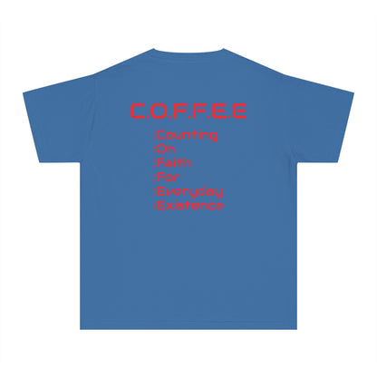 Youth Adult Coffee Christian Red Words Only