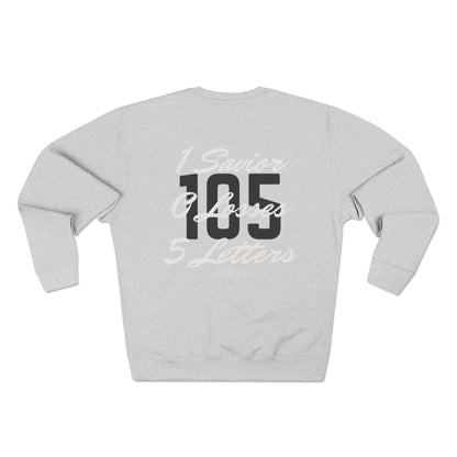 Adult 105 Christian White and Black Letters Crewneck