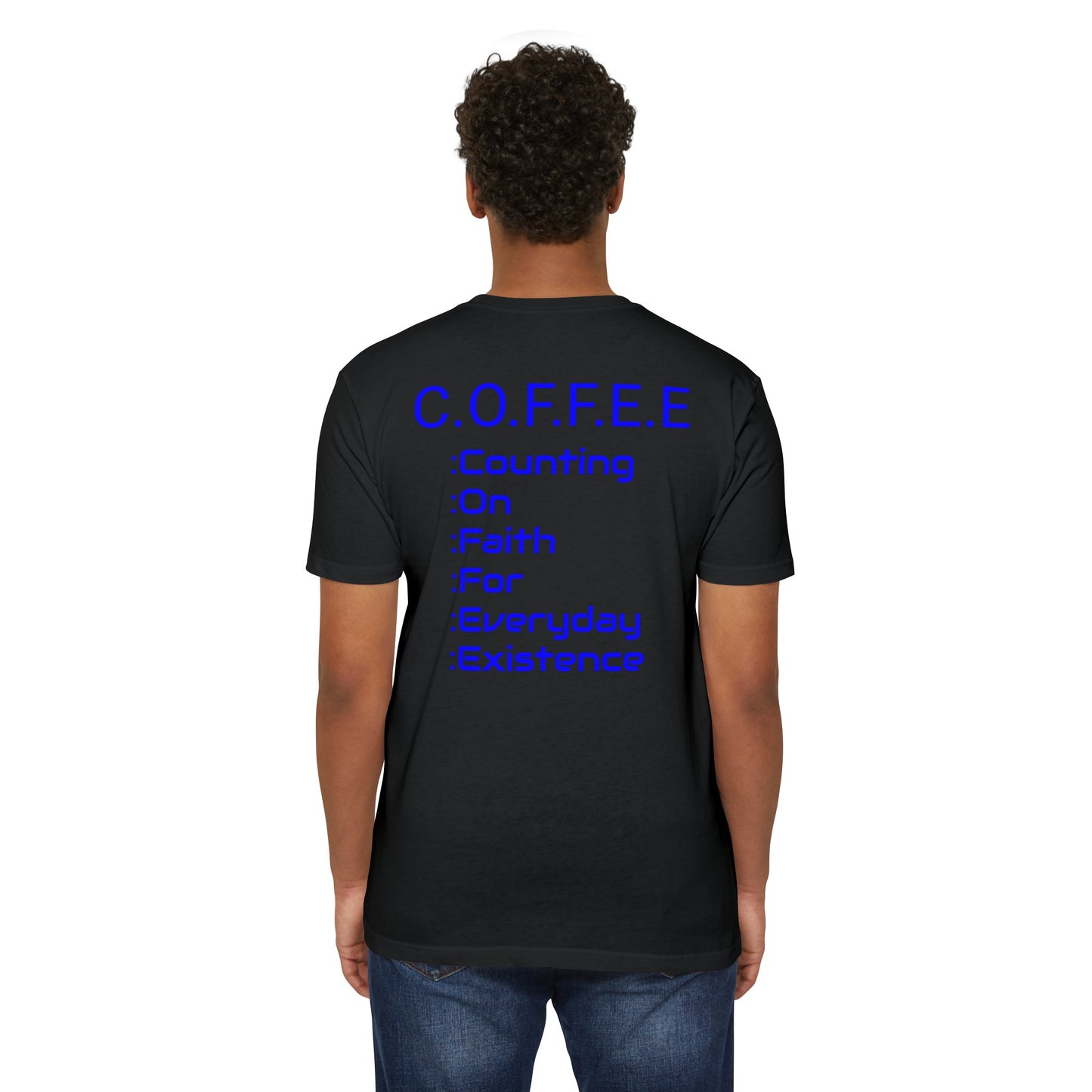 Adult Coffee Christian Blue Words Only Blended