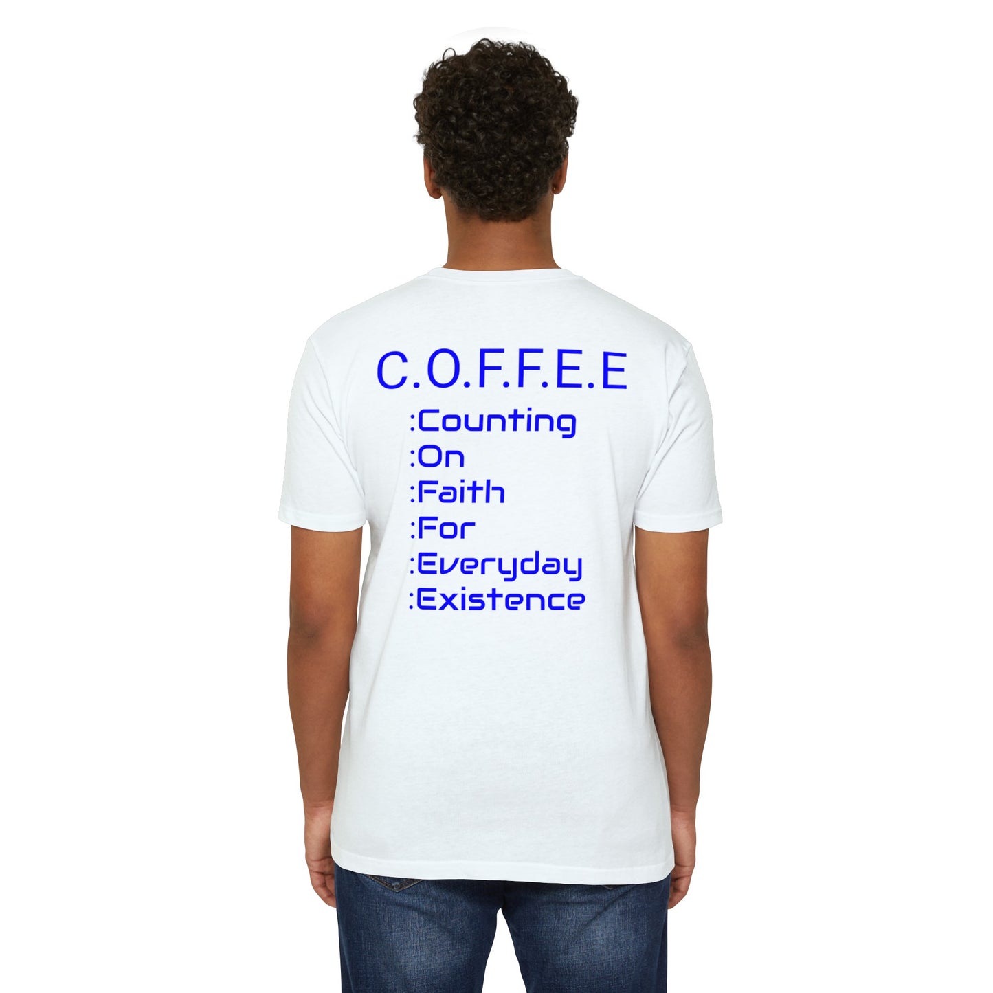 Adult Coffee Christian Blue Words Only Blended