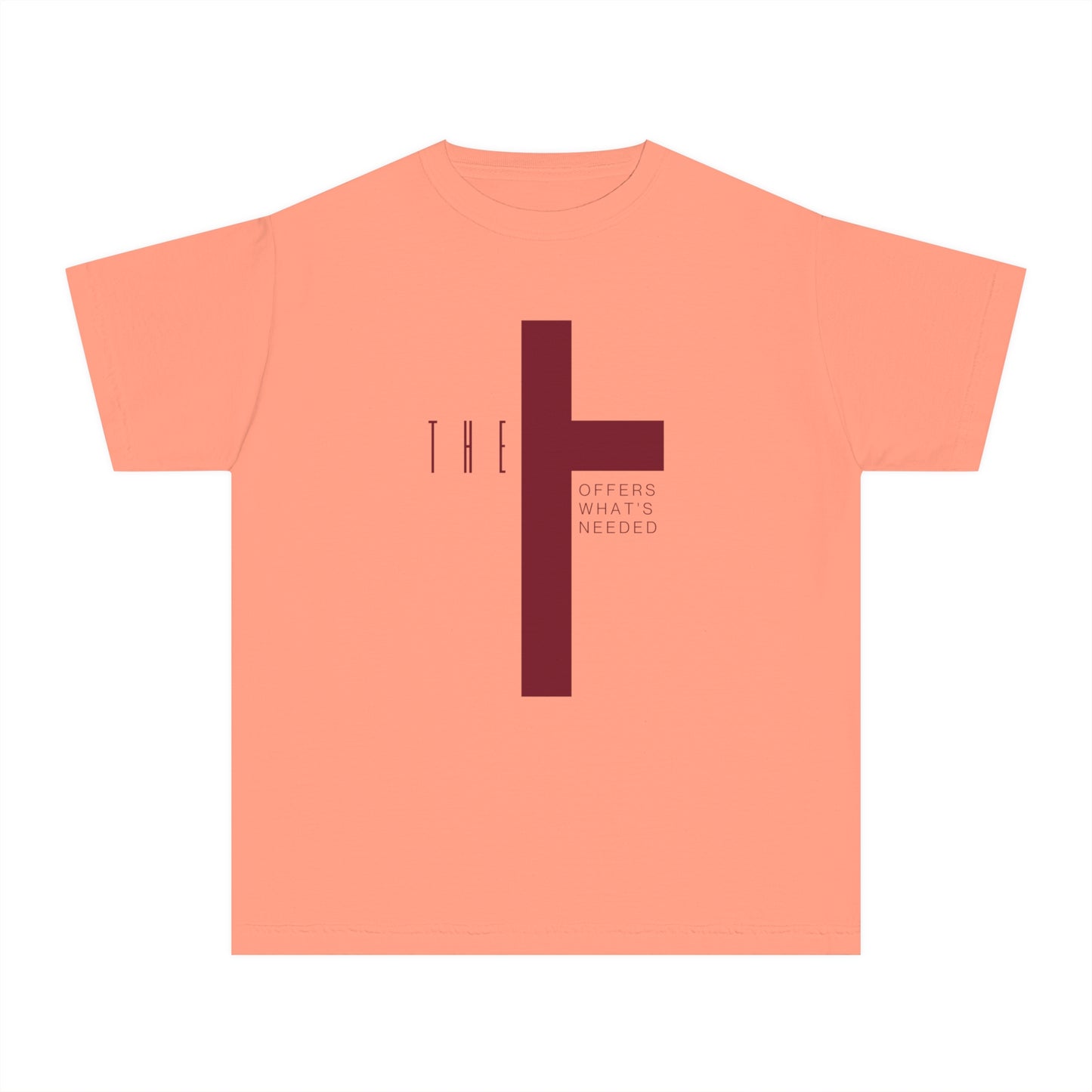 Youth Adult T-Town Christian Marron Letters & Cross