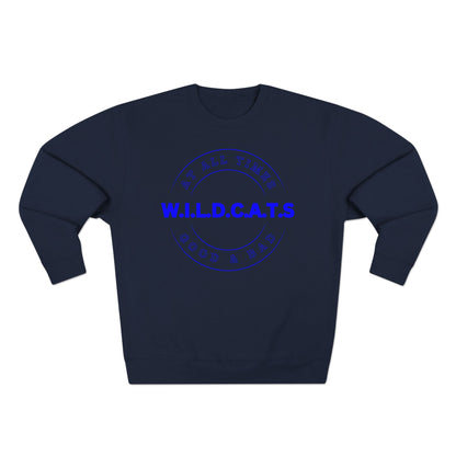 Wildcats Christian Blue Letters & Picture Crewneck