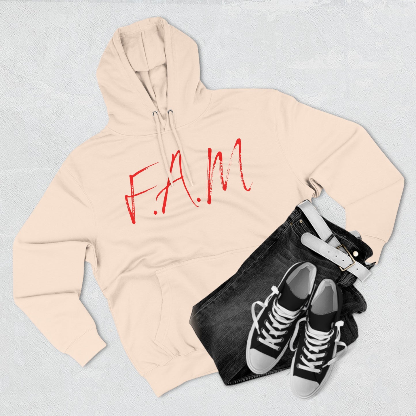 Fam Hoodie Red Words