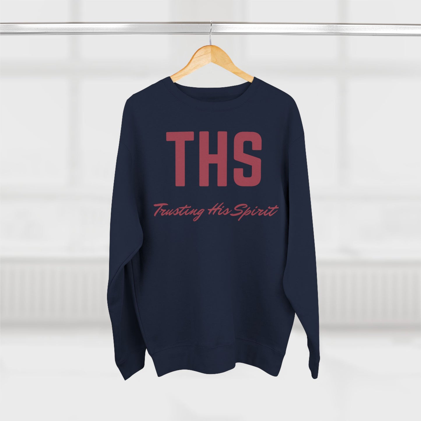 Adult THS Christian Marron Letters Crewneck