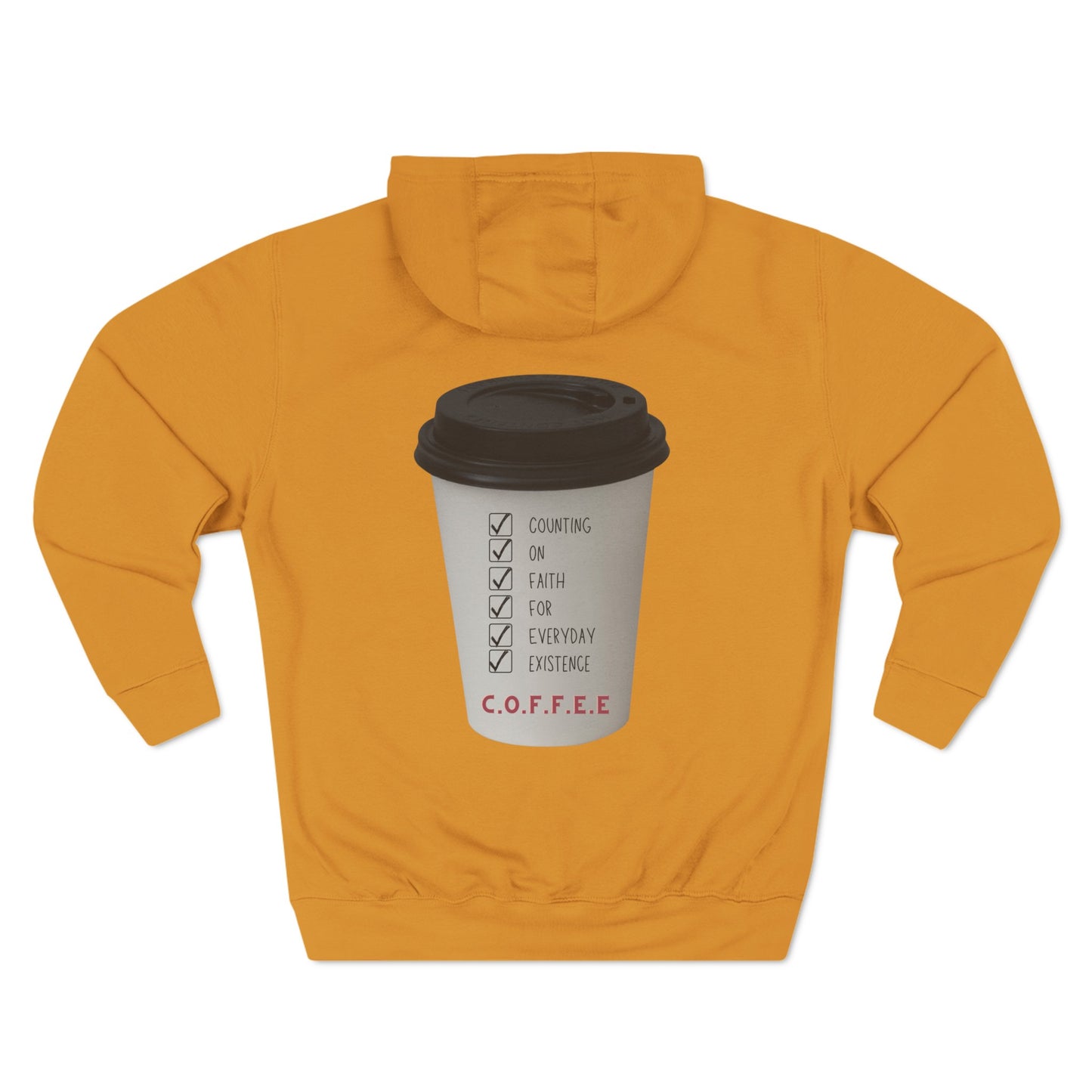 Adult Coffee Christian White Letters & Image Hoodie