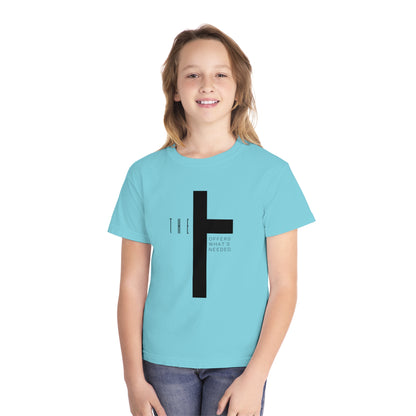 Youth T-Town Christian Black Letters & Cross