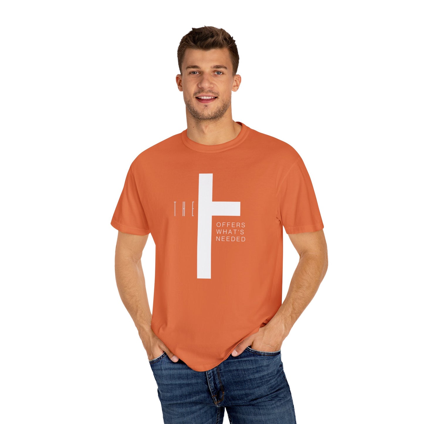 Adult T-Town Christian White Letters & Cross