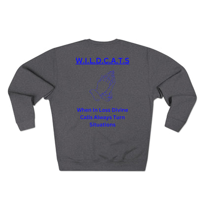 Wildcats Christian Blue Letters & Picture Crewneck