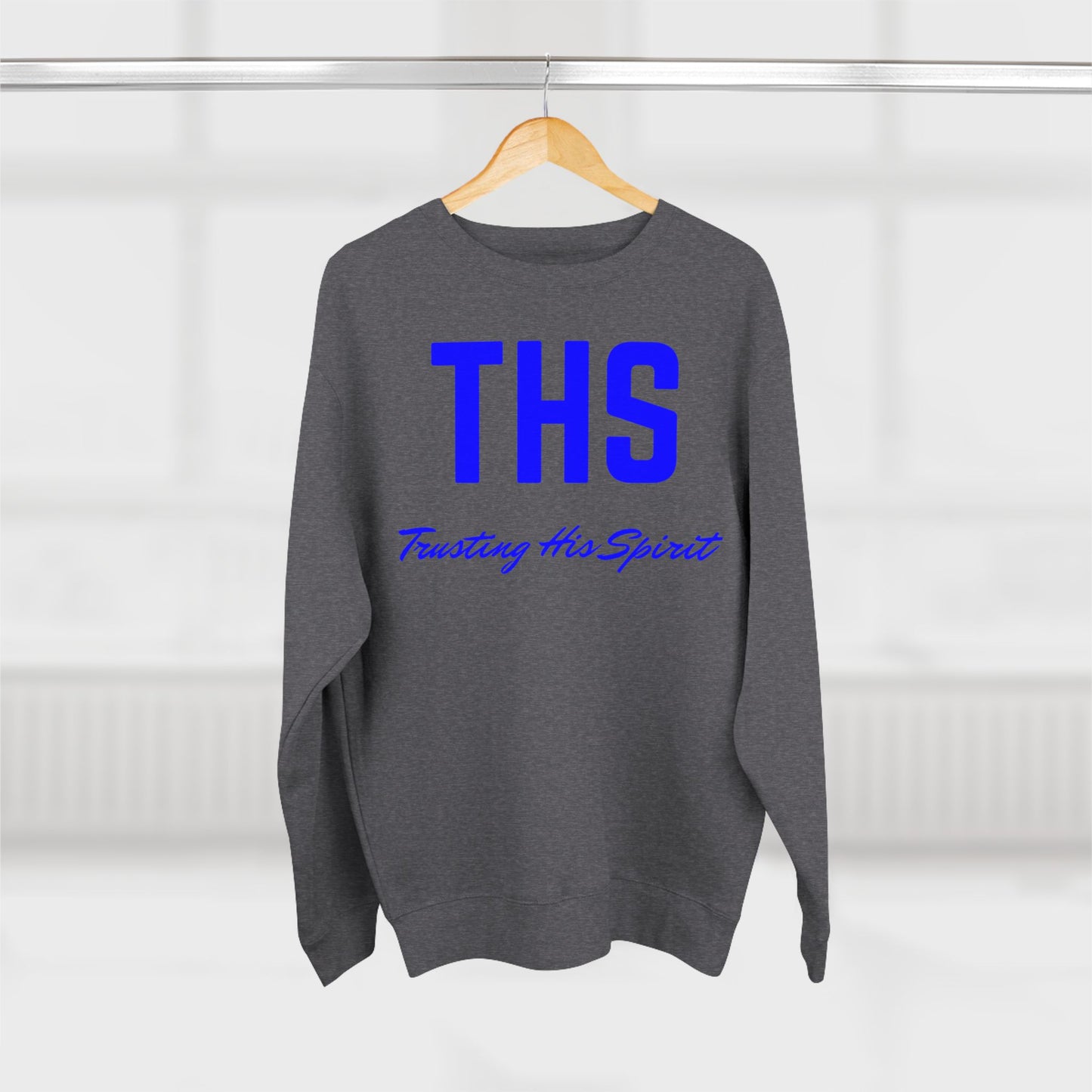 Adult THS Christian Blue Letters Crewneck