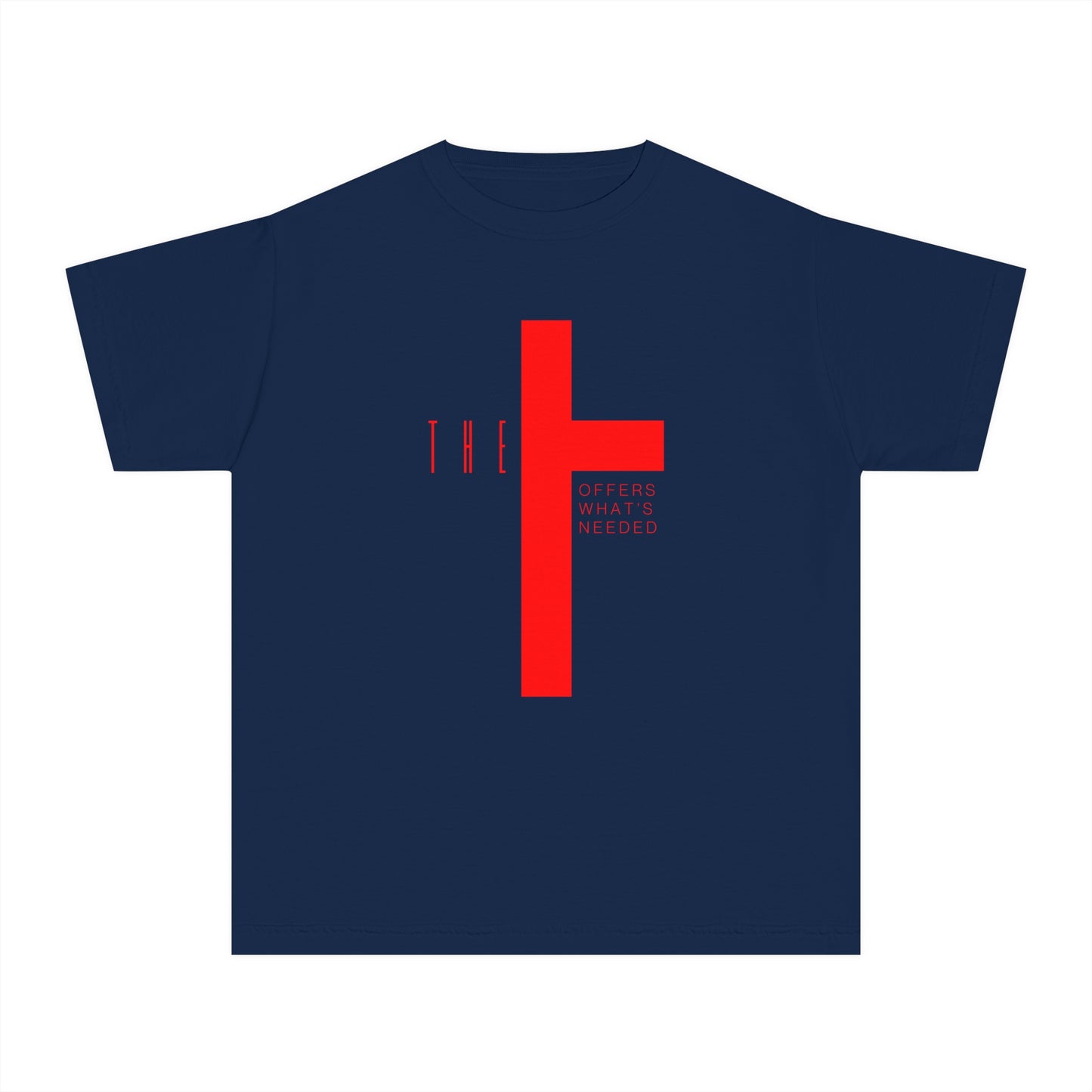 Youth T-Town Christian Red Letters & Cross