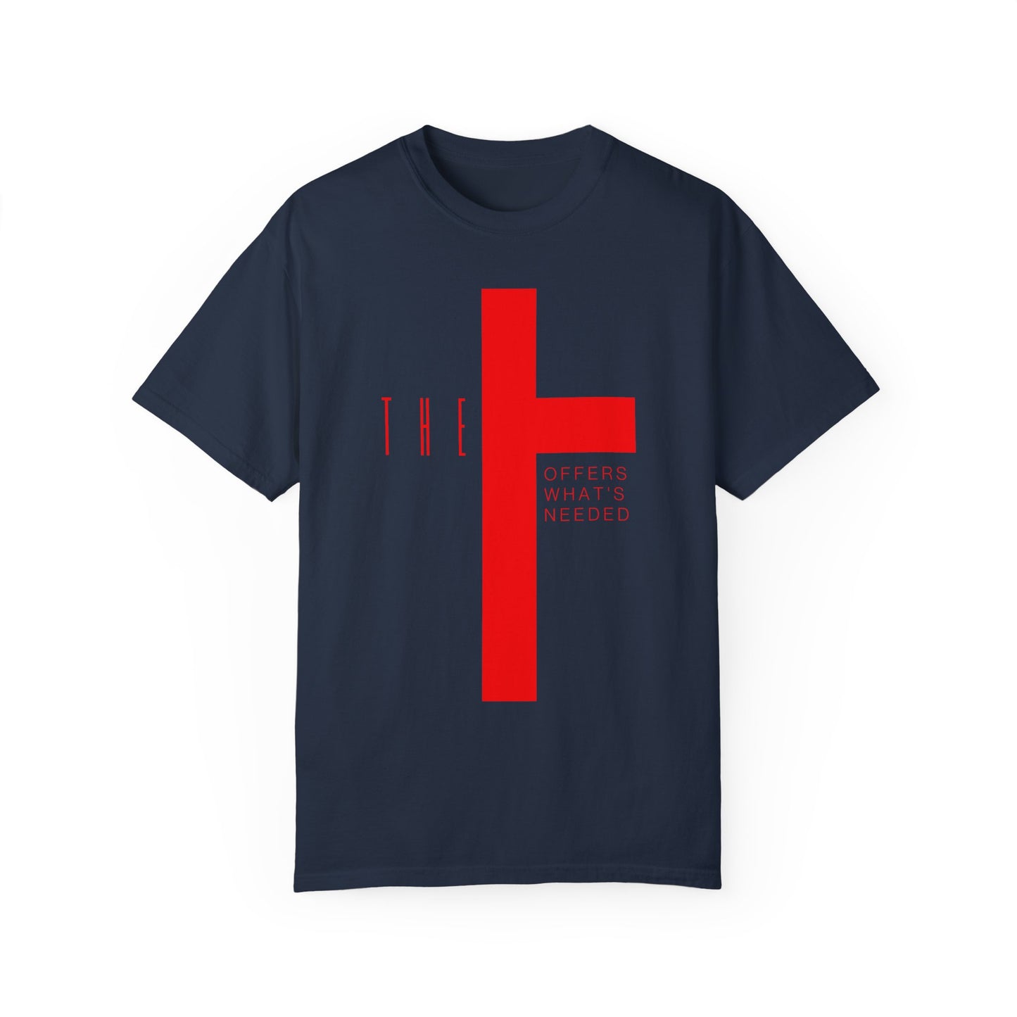 Adult T-Town Christian Red Letters & Cross