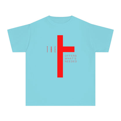 Youth T-Town Christian Red Letters & Cross