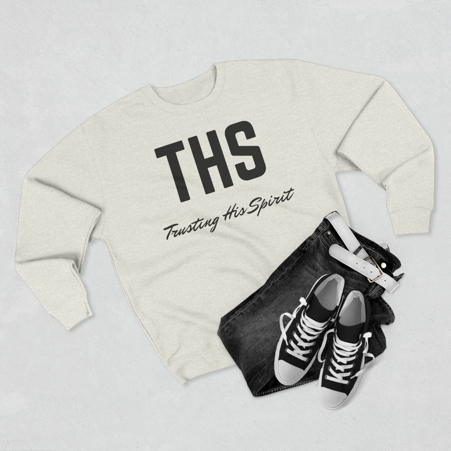 Adult THS Christian Black Letters Crewneck