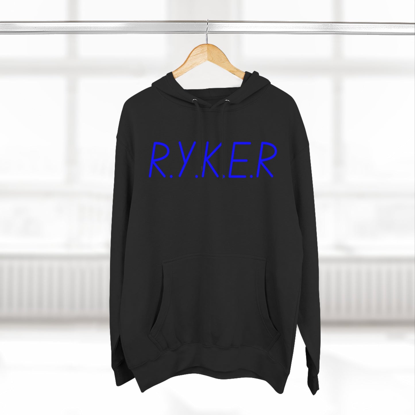 RYKER Christian Blue Letters Blended Hoodie