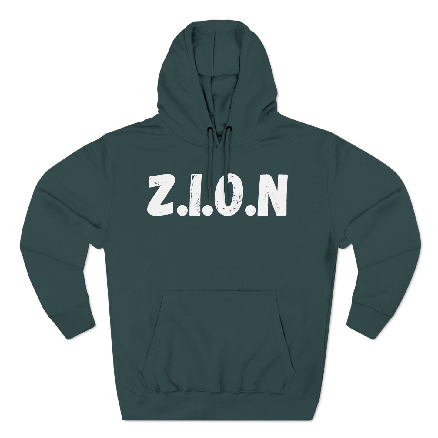 Zion Hoodie White Words & Image