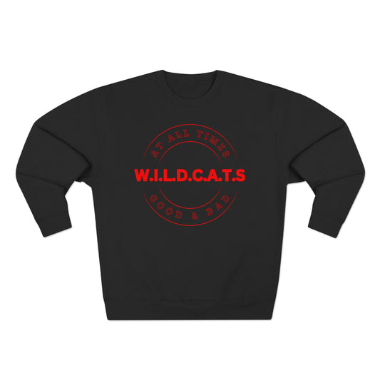 Wildcats Christian Red Letters & Picture Crewneck