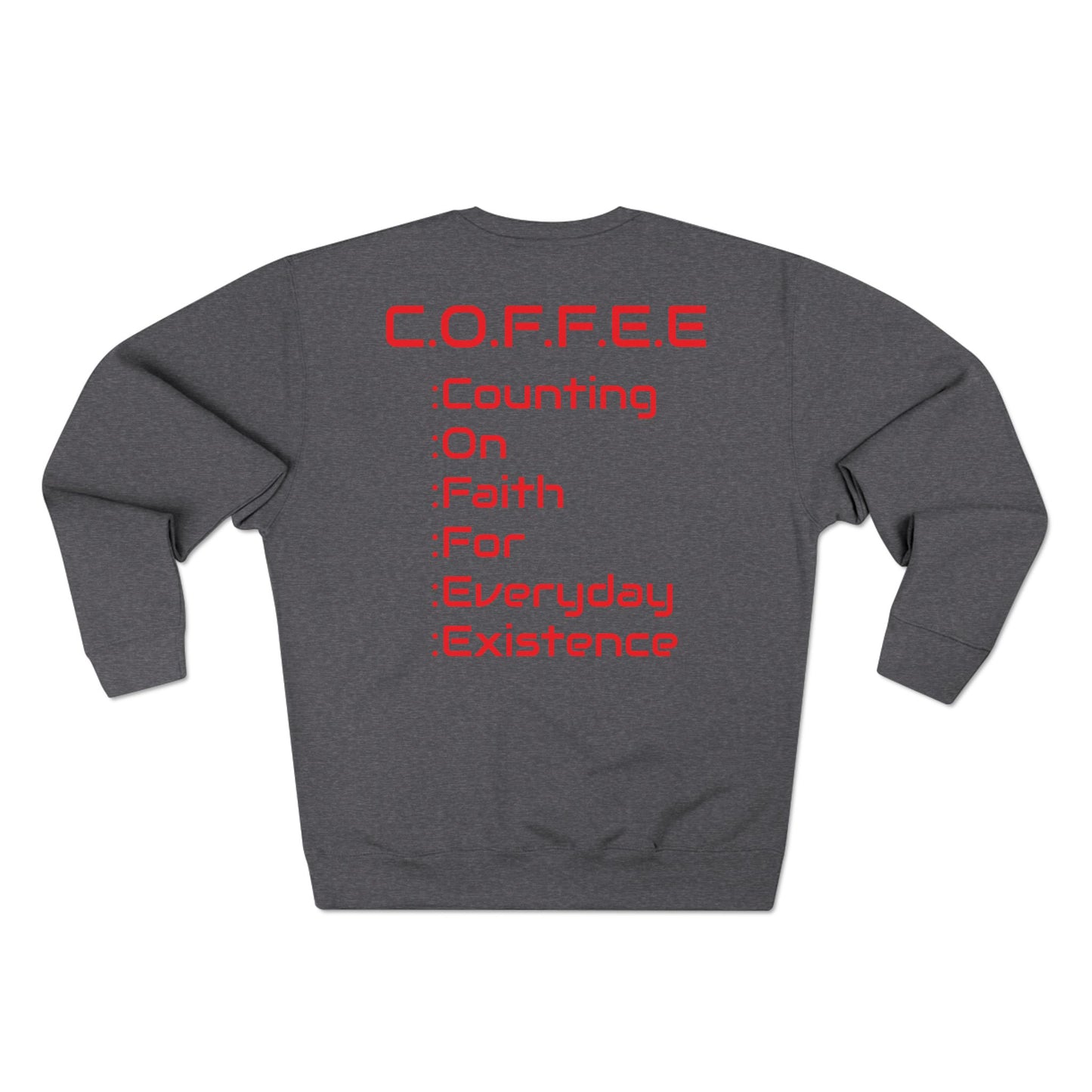 Adult Coffee Christian Red Words Only Crewneck