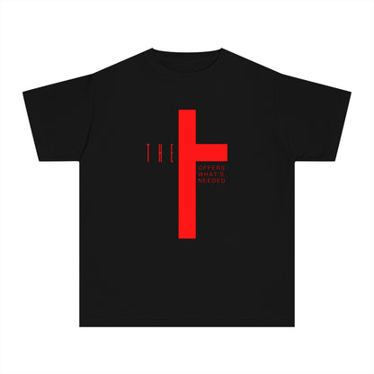 Youth T-Town Christian Red Letters & Cross