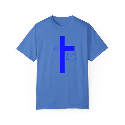 Adult T-Town Christian Blue Letters & Cross